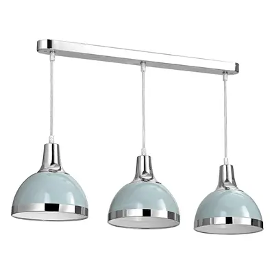 Premier Housewares E27 Edison Screw W Vermont 3-Light Ceiling Pendant - Shutter Blue