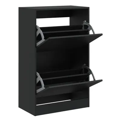 (black, x x 96.5 cm) vidaXL Shoe Cabinet with Flip-Drawers Shoe Storage Shelf Shoe Rack Cupboard