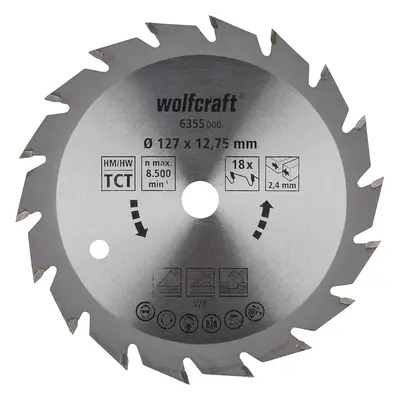 Wolfcraft TC Circular Hand Saw Blade, Green Series I I Fast, Medium-Coarse Cuts