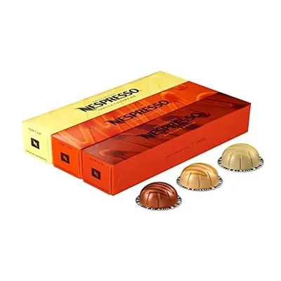 Vertuo line Flavored Assortment. Caramel, Vanilla and Hazelnut Total of capsules for Nespresso