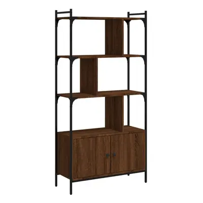 (brown oak, 76.5 x x 154.5 cm) vidaXL Bookcase with Doors Book Shelf Storage Shelf Organiser Eng