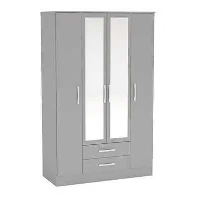 Birlea Lynx Door Drawer Wardrobe With Mirror Grey