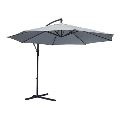 KCT 3m Large Grey Garden and Patio Cantilever Parasol