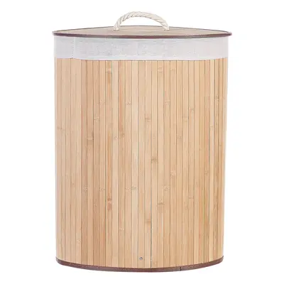 Bamboo Basket with Lid Light Wood MATARA