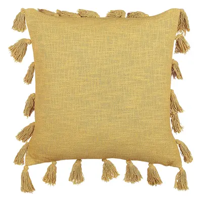 Cotton Cushion with Tassels x cm Yellow LYNCHIS