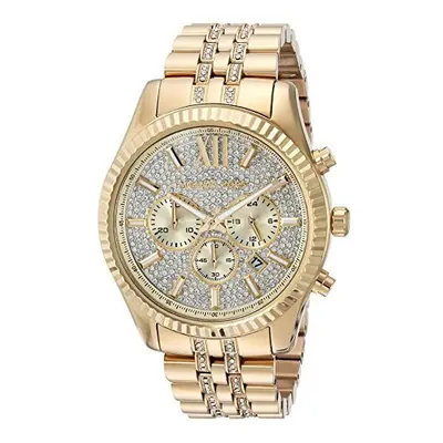 Michael Kors Mens Stainless Steel Analog-Quartz Watch with Stainless-Steel Strap, Gold, (Model: 