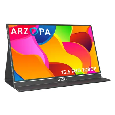 ARZOPA Portable Monitor, S1 Table 15.6'' 1080P FHD Laptop Monitor USB C HDMI Computer Display