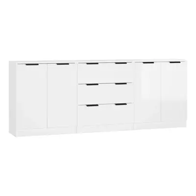 (high gloss white) vidaXL Sideboards Piece Engineered Wood Storage Rack Organiser Multi Colours