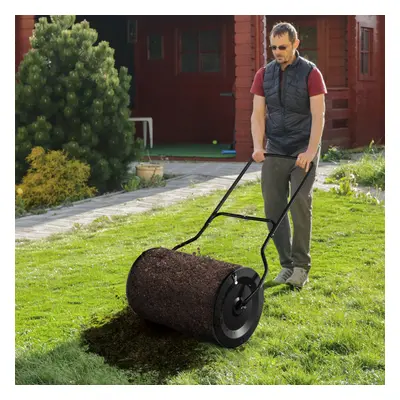 27" Compost Spreader Metal Peat Moss Spreader Mesh Roller W/ U-shaped Handle