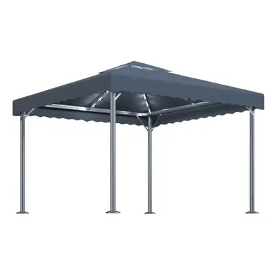 vidaXL Gazebo with LED String Lights 300x300 cm Aluminium Patio Canopy Tent