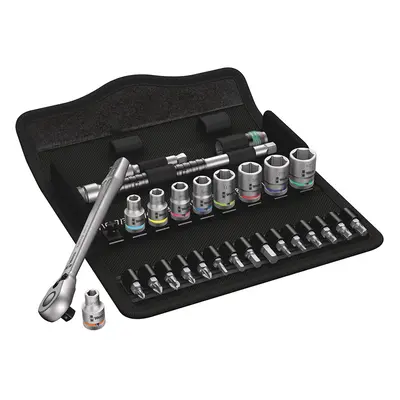 Wera 8100 SA Zyklop Metal Ratchet Set with switch lever, 1/4' drive, imperial, pieces