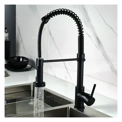 (Black) Rotatable Faucet Hot And Cold Water Multi-Function Sink Kitchen Spring