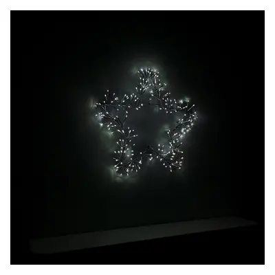 Premier 60cm Silver Star Cluster Wall Window Decoration with White LED