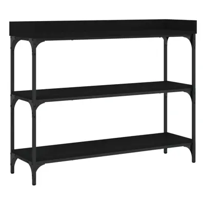 vidaXL Console Table with Shelves Hallway End Table Side Accent Table Black