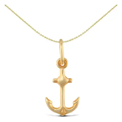 Jewelco London Ladies 9ct Yellow Gold Anchor Charm Pendant - JPC220