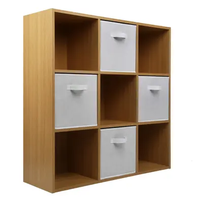 (4 White Drawers) Charles Jacobs Oak Cube Open Book Shelf Storage