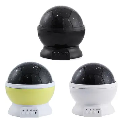 (Yellow) LED Rotating Night Light Projector Starry Sky Star Projection Lamp Children's Room Deco