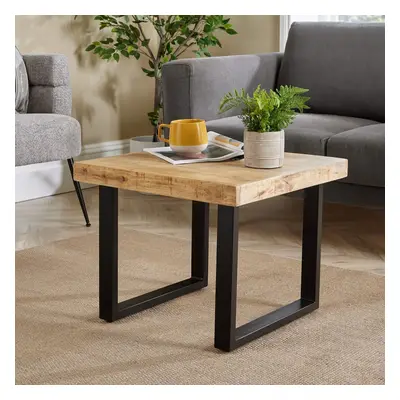 (Small) Home Source Cortez Rectangular Mango Wood Iron Legs Coffee Table