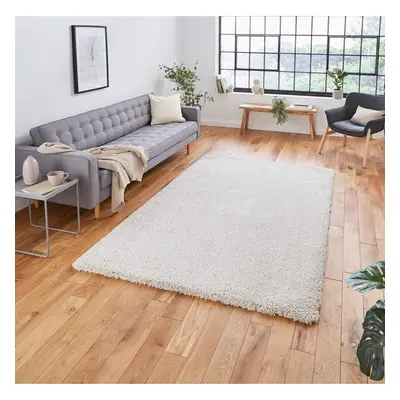 (120x170cm) Sierra Shaggy Rugs in Cream High Dense Soft Polypropylene Mats