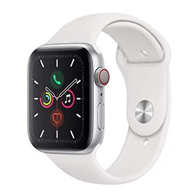 Apple Watch Series (GPS + Cellular, 44mm) - Silver Aluminium Case with White Sport Band (Renewed