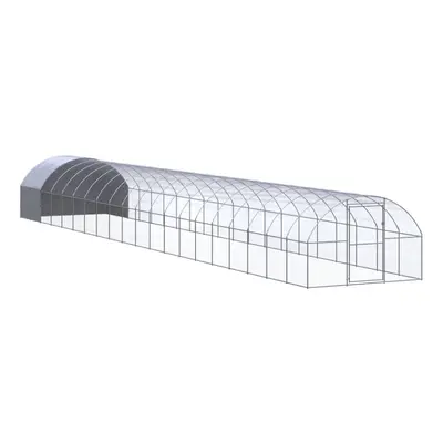 vidaXL Outdoor Chicken Coop 3x20x2 m Galvanised Steel Garden Poultry House