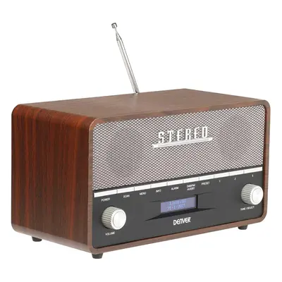 (Dark Wood) Denver DAB-36 Retro Bluetooth DAB+ FM Radio