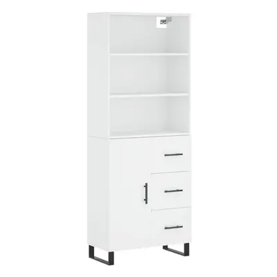 (white, door drawers) vidaXL Highboard Sideboard Storage Cabinet High Gloss White Engineered Woo