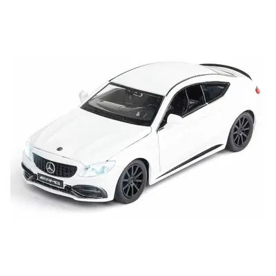 (White) 1:32 Alloy BENZS C63S AMG Door Openable Pull Back Diecast Car Model Toy with Sound Light