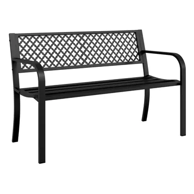 vidaXL Garden Bench Outdoor Bench Seat Balcony Park Patio Bench Black Steel