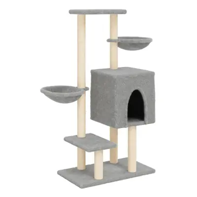 (light grey) vidaXL Cat Tree with Sisal Scratching Posts Cat Tower Pet Cat Climbing Tree