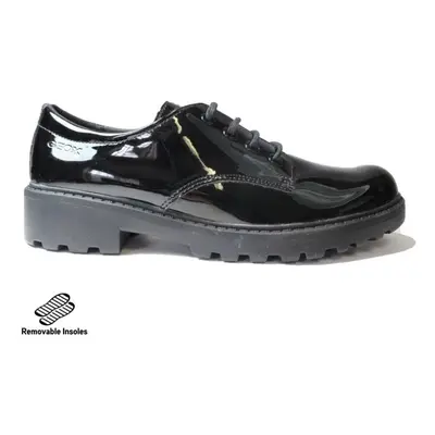 (7 (Adults')) Casey | Black Patent | Girls School Shoes