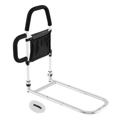 Safety Bed Rail for Elderly Adults with Dual Handrails Pocket & Straps