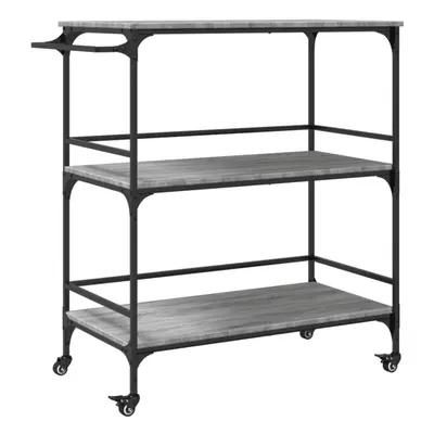 vidaXL Kitchen Trolley Rolling Cart Storage Cart Grey Sonoma Engineered Wood