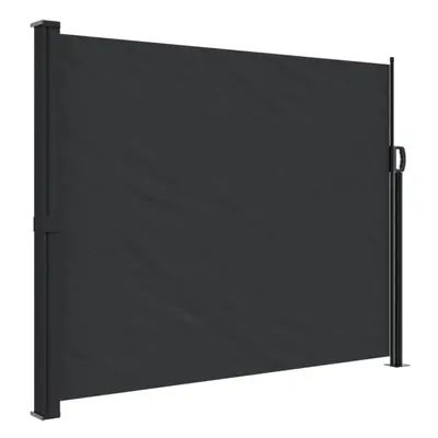 vidaXL Retractable Side Awning Outdoor Privacy Screen Shade Black 160x300 cm