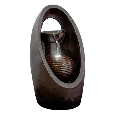 (Oval Fountain) GEEZY Polyresin Water Fountains with LED Lights