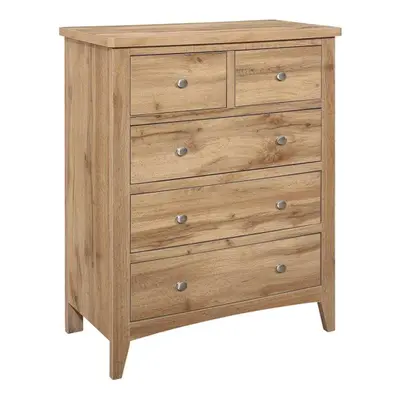 Oak Chest of Drawers 3+2 Birlea Hampstead Traditional Bedroom Furniture