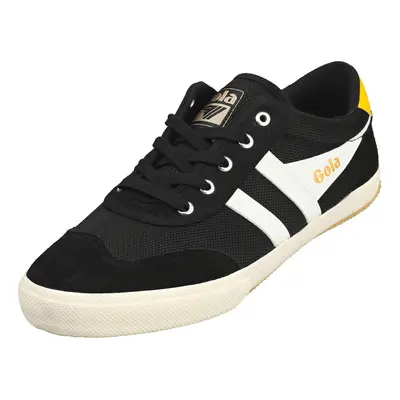 (7) Gola Badminton Mesh Mens Casual Trainers in Black White