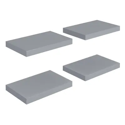 vidaXL 4x Floating Wall Shelves Grey 40x23x3.8 cm MDF Display Bookcase Ledge