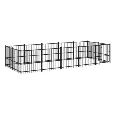 (485 x 193.5 x cm) vidaXL Outdoor Dog Kennel Steel Puppy Crate Pet Cage Enclosure Multi Sizes