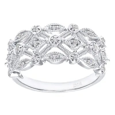 (K) Jewelco London 9ct White Gold Diamond Ring