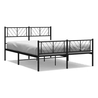 (black, x cm/with headboard & footboard) vidaXL Metal Bed Frame Bedroom Platform Bed Base Bedste