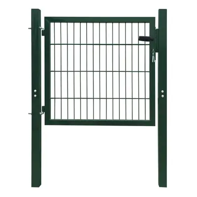 vidaXL Fence Gate Steel Green 105x150cm Security Barrier Garden Patio Terrace