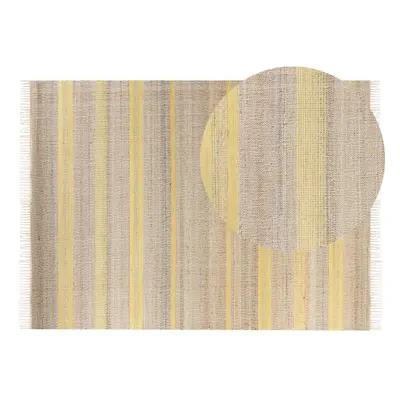 Jute Area Rug x cm Beige and Yellow TALPUR