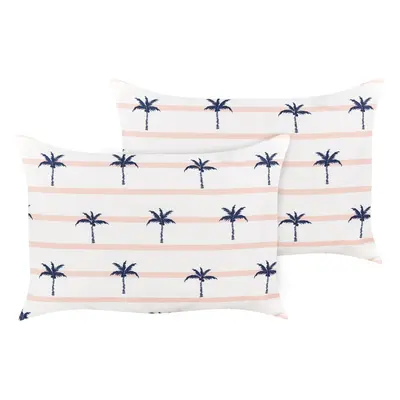 Set of Outdoor Cushions MOLTEDO Striped x cm White