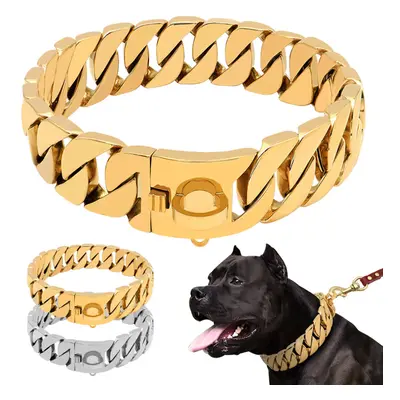 Strong Metal Dog Chain Collars Stainless Steel Pet Training Choke Collar For Large Dogs Pitbull