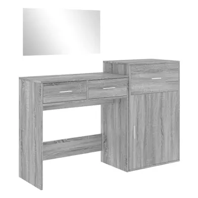 vidaXL Dressing Table Set Piece Cosmetic Table Grey Sonoma Engineered Wood