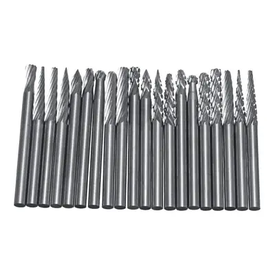 20Pcs 3x3mm Tungsten Steel Solid Carbide Burrs Rotary Rasp File Grinding Tools Kit