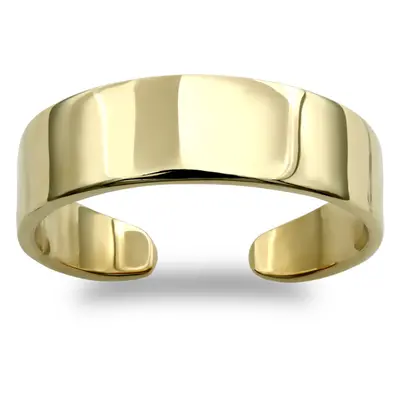 Jewelco London Ladies Solid 9ct Yellow Gold Flat Band Toe Ring - JTR004