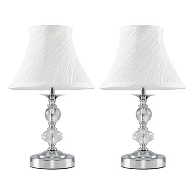 Jaigier Pair of Silver Table Lamp Touch On/Off