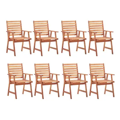 vidaXL 8x Solid Acacia Wood Outdoor Dining Chairs Garden Seating Backyard